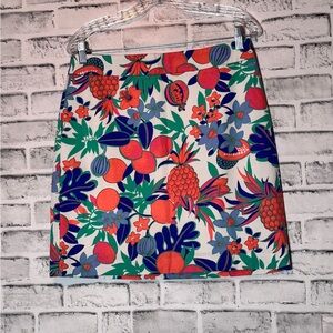 Talbots Orange and Blue Mini‎ Pencil Skirt Resort Wear